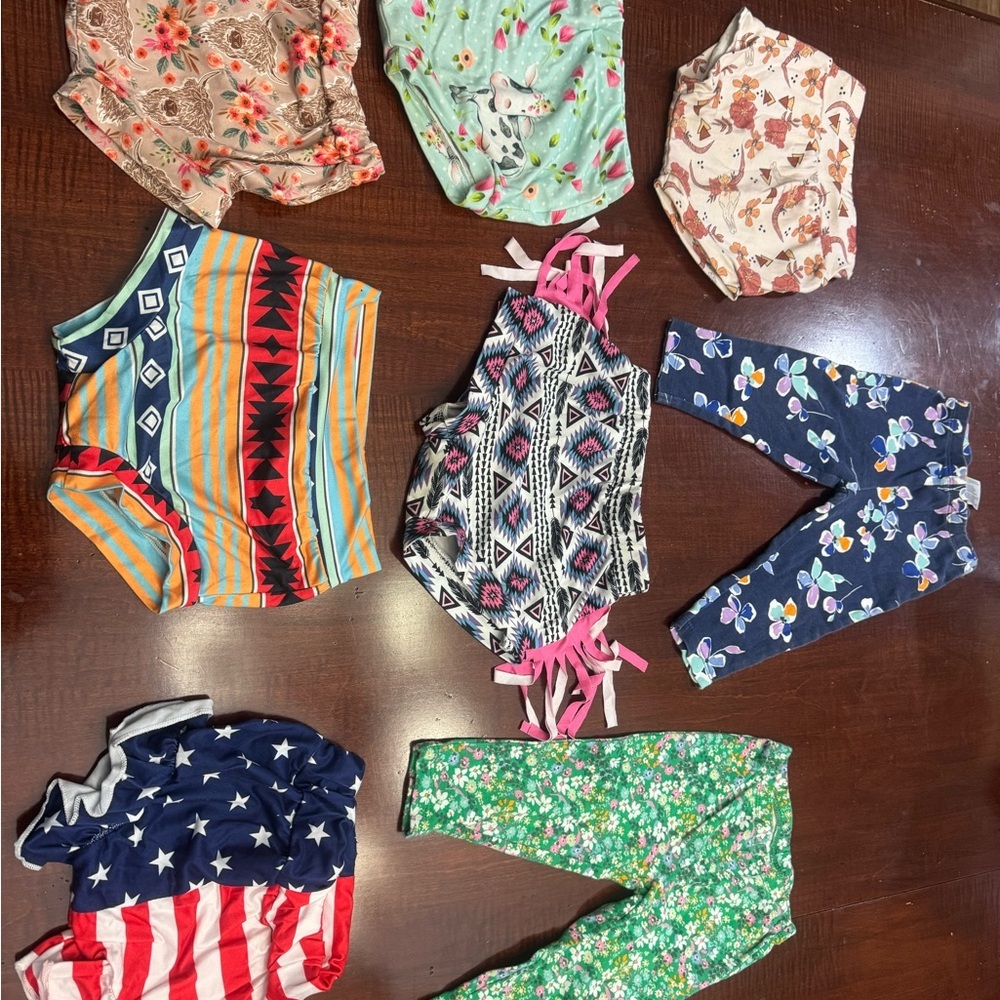 Colorful Baby Leggings and Onesies Set